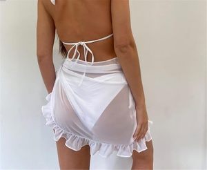 Bride Embroidered Sheer Beach <b>Sarong</b> Elegant Lace Swimsuit Cover Up for Honeymoon Vacation - Product Image 2
