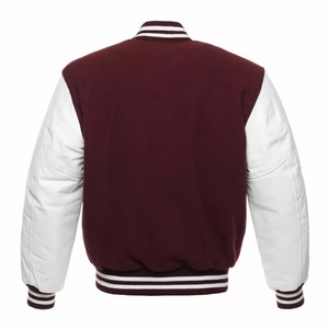 Wholesale Men's Custom Real <b>Leather</b> Varsity <b>Jacket</b> with Stand Collar New Design College <b>Jacket</b> Embroidered Logo Letterman <b>Jacket</b> - Product Image 4