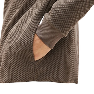 Sudadera con capucha de tela acolchada con textura Premium OEM para hombre, sudadera de algodón, sudaderas con capucha con logotipo bordado y estampado de hojaldre personalizado al por mayor - Product Image 3