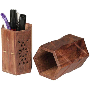 Portalápices de Madera Hecho a Mano, Diseño de Primera Calidad, para Escritorio de Oficina, Tamaño Personalizado, para Venta de Exportación - Product Image 2