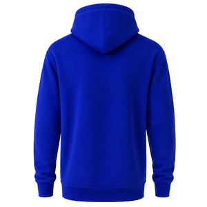 Sweat-shirt à capuche personnalisé bleu cobalt pour homme, à manches longues, coupe régulière, en molleton avec cordon de serrage à la capuche, poche kangourou, style athlétique - Product Image 2