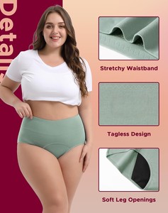 Braguitas Menstruales de Algodón para Mujer, de Cintura Alta, a Prueba de Fugas, Reutilizables, Lavables, Cómodas, Transpirables y de Secado Rápido, ODM - Product Image 2