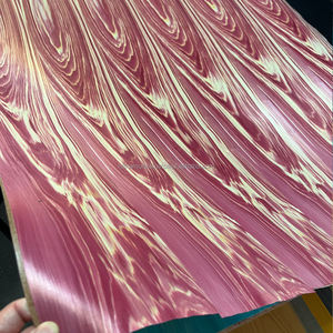 Papel Washi Japonés Teñido Rojo Patentado, con Reverso No Tejido, Acabado Texturizado Flexible, Lámina de Chapa de Ciprés Hinoki - Product Image 4