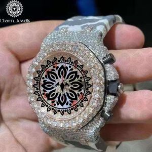Montre de luxe pour femme Charm_Jewells en acier inoxydable avec cadran rond incrusté de diamants, mouvement à quartz analogique de 43 mm - Product Image 4
