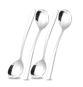 Cuchara de postre de acero inoxidable para vajilla, utensilios de cocina, fabricación artesanal, cuchara de acero de alta calidad hecha a mano. - Product Image 1