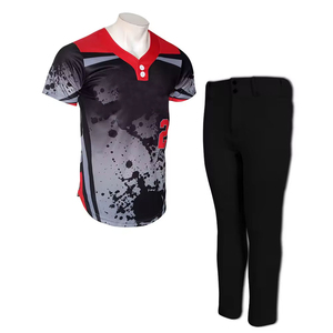 Wholesale Breathable Professional Hot Selling <b>Baseball</b> Uniform Best Quality Custom Sublimation 100% Polyester Quick Dry V-neck - Product Image 1