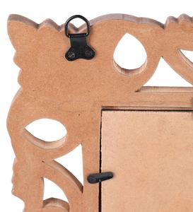 Hand Carved Wooden Wall Mirror Decorative <b>Square</b> <b>Frame</b> Rustic Home Decor Vanity Mirror - Product Image 4