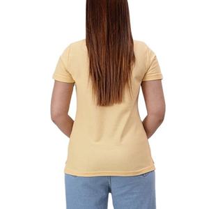 เสื้อยืดคอปกสีเหลืองสำหรับผู้หญิง แขนสั้น สีพื้น ทรงปกติ สวมใส่สบาย ผ้าถัก 100% ผ้าฝ้าย ระบายอากาศได้ดี เหมาะสำหรับฤดูใบไม้ผลิและฤดูร้อน - Product Image 2