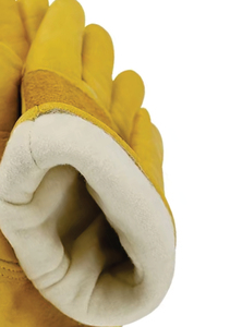 Guantes de Trabajo de Cuero Resistentes para Invierno, para Hombre, Aislantes, con Forro Polar para Clima Frío, Muñequera Elástica Térmica, Impermeables y Antideslizantes - Product Image 4
