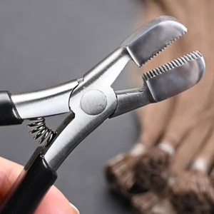 Pinzas para Extensiones de Cabello con Mango Antideslizante, Herramientas para el Cuidado del Cabello, Pinzas Reforzadas con Costuras de Acero Inoxidable, Mordazas Dentadas - Product Image 1