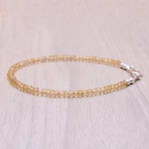 Pulsera de Plata de Ley con Citrino de Corte Redondo Hecha a Mano, Piedra de Nacimiento de Noviembre Natural, Ajustable, Joyería de Lujo, Regalo - Product Image 3