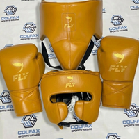 Ensemble de sparring de boxe sur mesure OEM, gants en cuir de vache véritable, couleur et logo personnalisés, équipement d'entraînement professionnel de haute qualité
