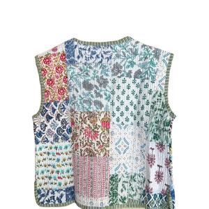 Chaquetas acolchadas de retazos de algodón Floral estilo bohemio Otoño Invierno chaqueta abrigo Streetwear Boho acolchado chaqueta Reversible - Product Image 1