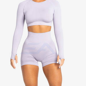 Nouveauté : Shorts de sport respirants pour femmes de haute qualité avec logo personnalisé, taille élastique, tissu Spandex/Polyester - Meilleur prix - Product Image 5
