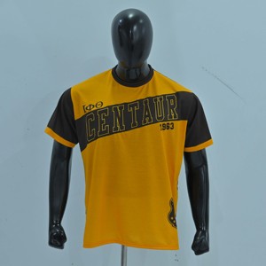 Camiseta de Manga Corta con Cuello Redondo para Hombre Centaur, Amarillo y Negro, Corte Regular, Transpirable, Estilo Deportivo Informal, con Logotipo Estampado - Product Image 1
