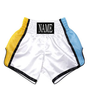 Pantalones Cortos Personalizados de Muay Thai, Kickboxing, MMA, para Entrenamiento y Combate, de Satén, con Cintura Elástica, Logotipo OEM, al por Mayor - Product Image 3