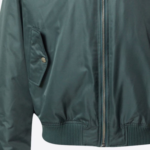 Chaqueta Bomber de Color Sólido para Hombre, Cierre de Cremallera, Cuello Alto, Estilo Casual, Ropa de Otoño, 100% Poliéster, Corte Regular - Product Image 6
