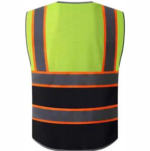 Gilet de sécurité haute visibilité pour homme, réfléchissant, respirant, en maille, sans manches, avec plusieurs poches, pour l'été - Product Image 1