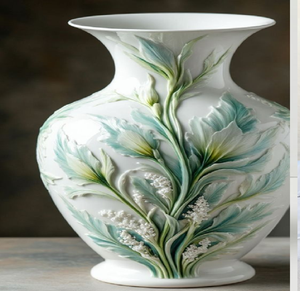 Jarrón de cerámica minimalista color verde oliva con una sola flor de amapola morada. Disponible a precios de mayorista. - Product Image 6