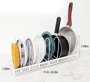 OEM/ODM Vietnam Étagère de rangement télescopique réglable multicouche pour couvercles de casseroles en fer, pour cuisine - Product Image 4