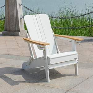 Chaise Adirondack en HDPE pour terrasse extérieure avec accoudoirs, porte-gobelets et emplacements pour téléphone - Product Image 2