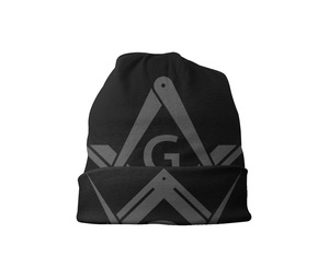 Master Mason Blue Lodge Winter Knit Beanie Premium Acrylic Warm Skull Cap Custom Embroidered - Product Image 1