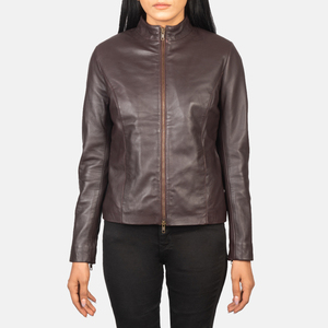 Chaqueta de Tweed Personalizada para Motocicleta, Otoño-Invierno, con Cierre, Impermeable, Cortavientos, para Mujer, de Cuero PU, Corte Holgado, con Forro de Piel Sintética - Product Image 4