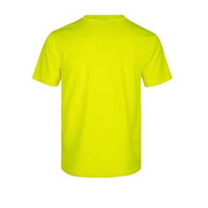 เสื้อยืดทำงานโพลีเอสเตอร์สีเหลืองแบบมองเห็นได้ชัดเจนสำหรับทุกเพศ  ชุดทำงานสั่งทำพิเศษ - Product Image 2
