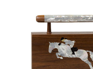 Pochette artisanale en bois écologique avec incrustation de nacre de qualité supérieure pour une mode nuptiale élégante, les célébrations de mariage et les festivals - Product Image 3
