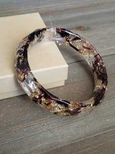 Black <b>Ruby</b> Hibiscus Gold Flake Resin Bangle Real Gold Flake Jewelry Resin <b>Bracelet</b> Bangle Gold <b>Bracelet</b> Resin Bangle - Product Image 5