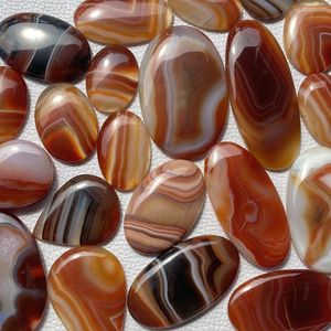 Cabochon d'agate d'onyx à bandes orange de qualité supérieure Cabochon brillant en pierres précieuses en vrac non traité thermiquement pour accessoires de bijoux - Product Image 1