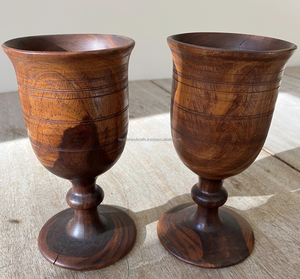 Tasses hautes en bois d'acacia et de hêtre Bar de restaurant écologique Verres à vin rouges et blancs en bois massif - Product Image 4