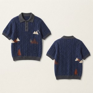 Pull tricoté de qualité supérieure pour femme Acclaim Masonic International, à manches courtes, col rond, motif géométrique montagne, 100% coton - Product Image 2