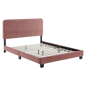 Modern Velvet Queen <b>Bed</b> Frame Contemporary Hotel Bedroom Furniture Set Durable Fabric Design - Alena - Product Image 4
