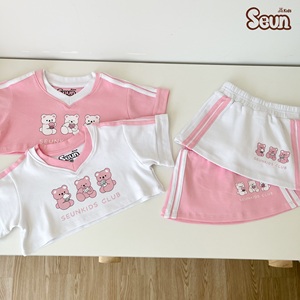 Conjunto de Falda de Verano para Niñas SeunKids, 100% Algodón, Tejido de Canalé, Ropa Casual Suave, Hecho en Vietnam - Product Image 4