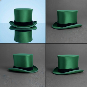 Premium quality custom made Handmade Green Silk <b>Top</b> Hat Victorian Steampunk Gothic Cosplay Accessory - Product Image 2