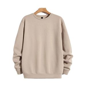 Top Trending Men's Crew Neck Sweatshirt 100% Cotton Solid Color Regular Fit Casual Pullover Autumn Wear High Street Sweatshirts - Product Image 1