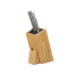 Juego de Cuchillos de Bambú de 8 Piezas con Hojas de Acero Inoxidable, Mangos de Plástico, Forma Triangular, Diseño Minimalista, para Uso en la Cocina - Product Image 2