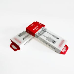 Caja de Papel Personalizada Reutilizable con Doble Inserto y Orificio para Colgar, Empaque de Papel Artístico para Cargador y Cable de Datos al por Mayor - Product Image 1