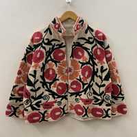 Veste matelassée Suzani brodée à la main pour femmes, manteau d'hiver ethnique à manches longues, robes décontractées