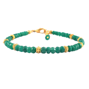 Women's Emerald Green Faceted Emerald <b>Bracelet</b> Beautiful Stone Beads Jewelry Birthstone Gifts for <b>Girls</b> - Product Image 1