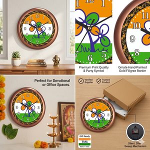 Horloge murale élégante avec motif de politicien indien, technique d'impression personnalisée, idéale pour les diplômes et Noël - Product Image 3