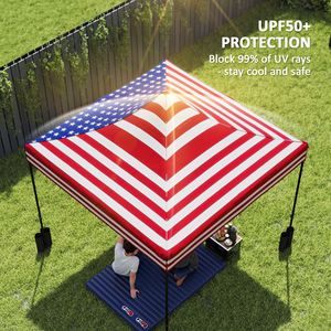 Telo di Ricambio 3x3m per Gazebo Pop-up con Protezione UPF50+ e 4 Sacchi di Sabbia, Design Bandiera Americana - Product Image 4