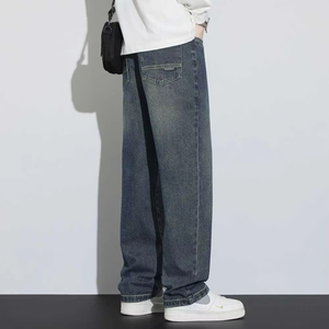 Service OEM – Jean en denim tissé décontracté, respirant, léger, coupe droite, taille mi-haute, pour garçons et hommes - Product Image 3