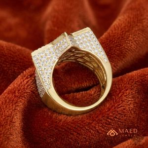 Anillo de Moissanita para Hombre, Estilo Hiphop, con Racimo de Baguettes, Acabado en Plata, Oro y Oro Rosa, para Compromiso, Boda, Aniversario, Moda - Product Image 4