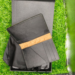 Premium Quality Olive Green Leather Wallet With <b>Box</b> Men Alligator Textured Genuine Cowhide Slim Minimalist Credit Card <b>Gift</b> Styl - Product Image 3