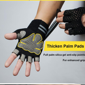 Half Finger Gym Gloves Mesh Breathable Non-Slip Adjustable Wrist <b>Strap</b> for Weight Lifting Fitness Unisex - Product Image 6