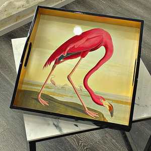 Bandeja Decorativa Premium con Borde Festoneado, Bandeja de Madera Lacada Pintada a Mano, Bandeja para Servir, Regalo de Boda - Product Image 4