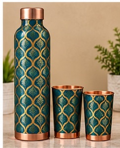 Jarra de Agua Tradicional China de Cobre con 2 Tazas, Diseño Floral de Grulla, Set Portátil de Viaje - Product Image 6