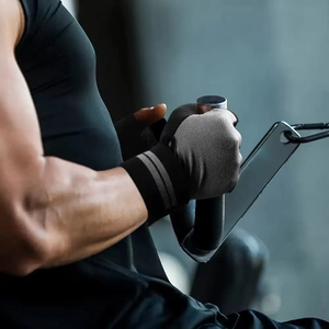 Professional PU Half Finger <b>Weight</b> Lifting Training Gym <b>Gloves</b> with Hand Grips for Outdoor Workout Bodybuilding Fitness - Product Image 1